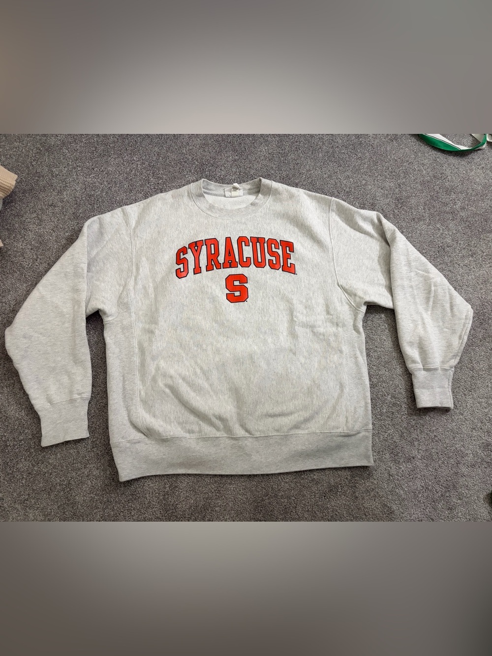 Champion Reverse Weave Syracuse University Crewneck Sweatshirt Gray Large